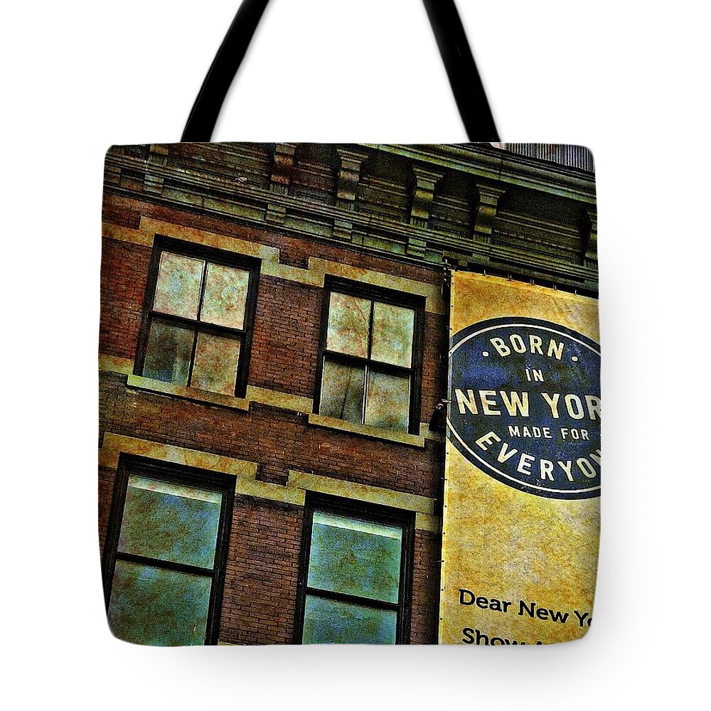New York City Buildings Tote Bag featuring the photograph Born in New York by Joan Reese