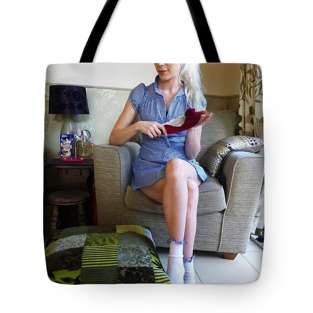 Spanking Tote Bag featuring the photograph Bossy schoolgirl by Asa Jones