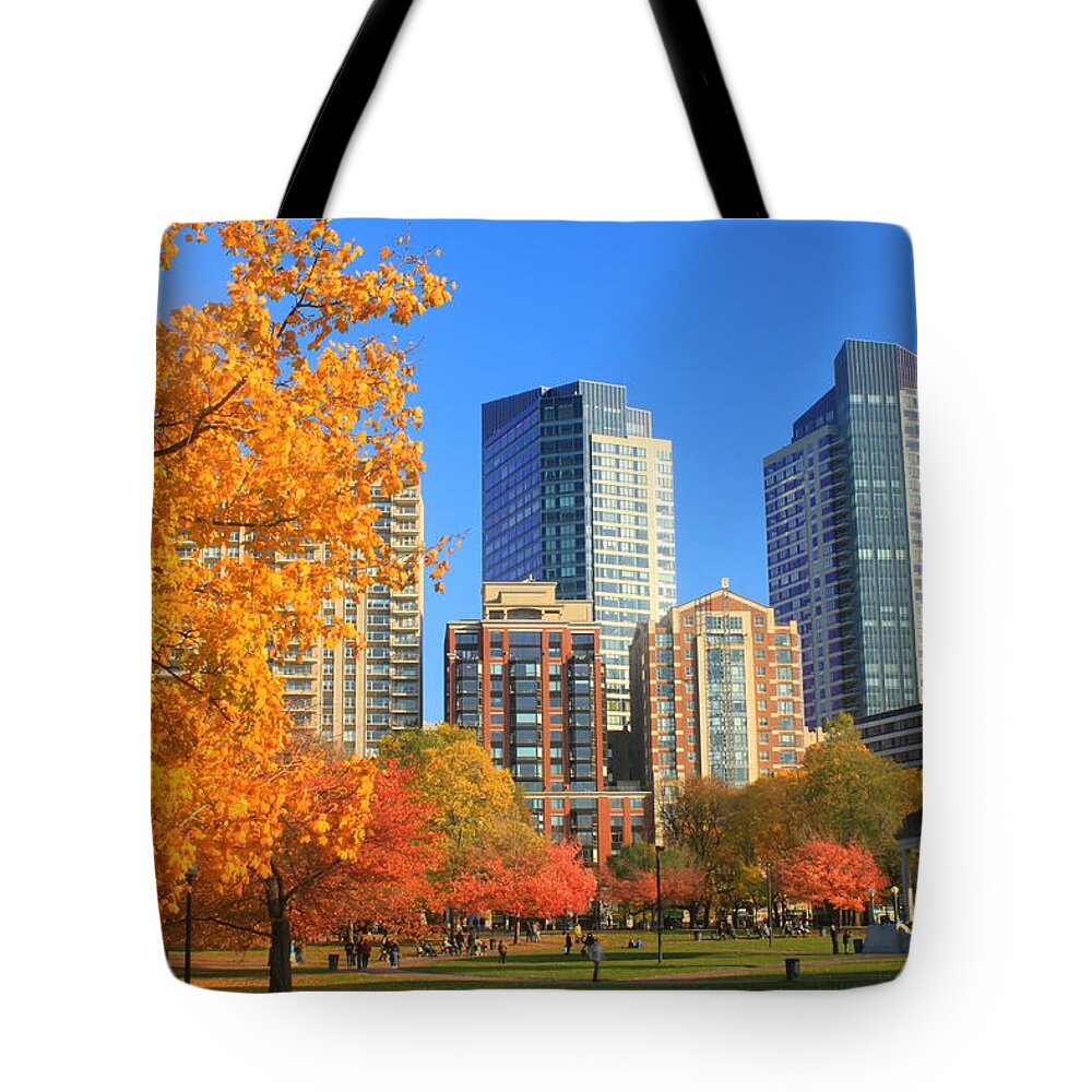 Boston Tote Bag featuring the photograph Boston Common in Autumn by John Burk
