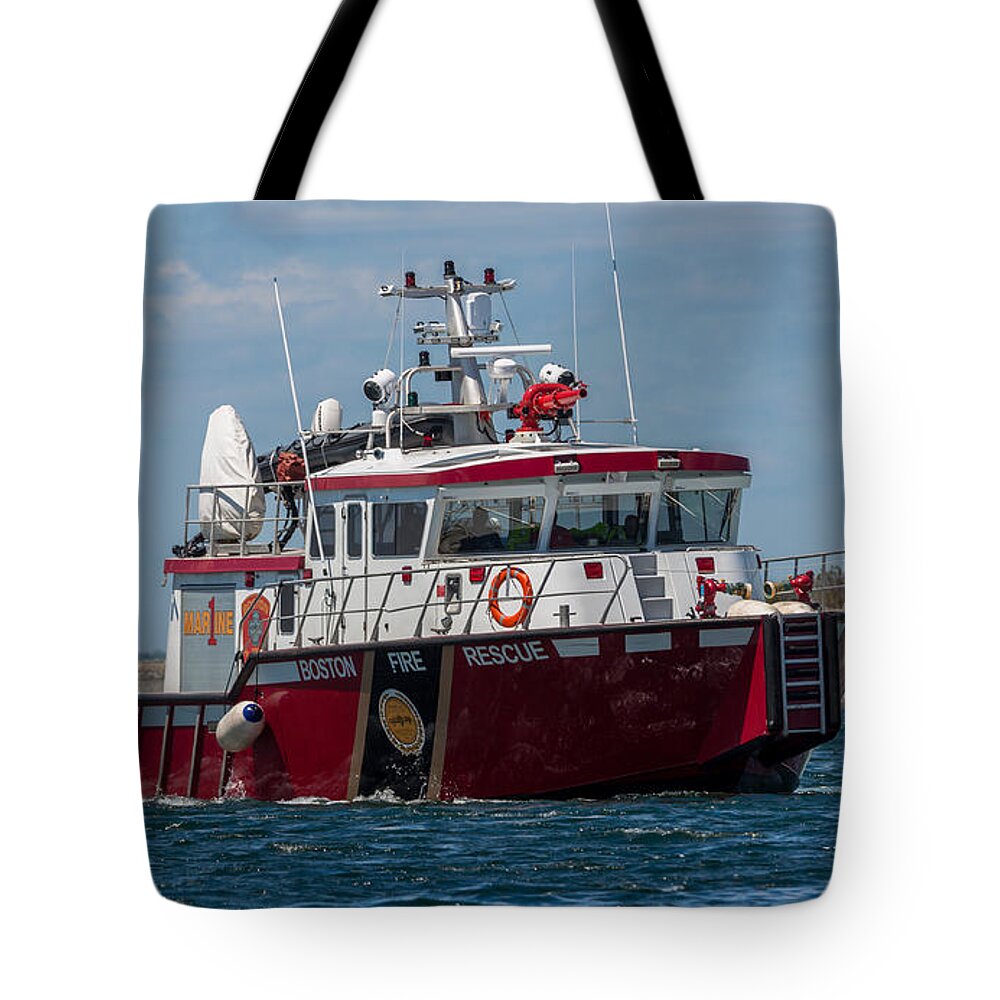 John S. Damrell Tote Bag featuring the photograph Boston Fire Rescue by Brian MacLean