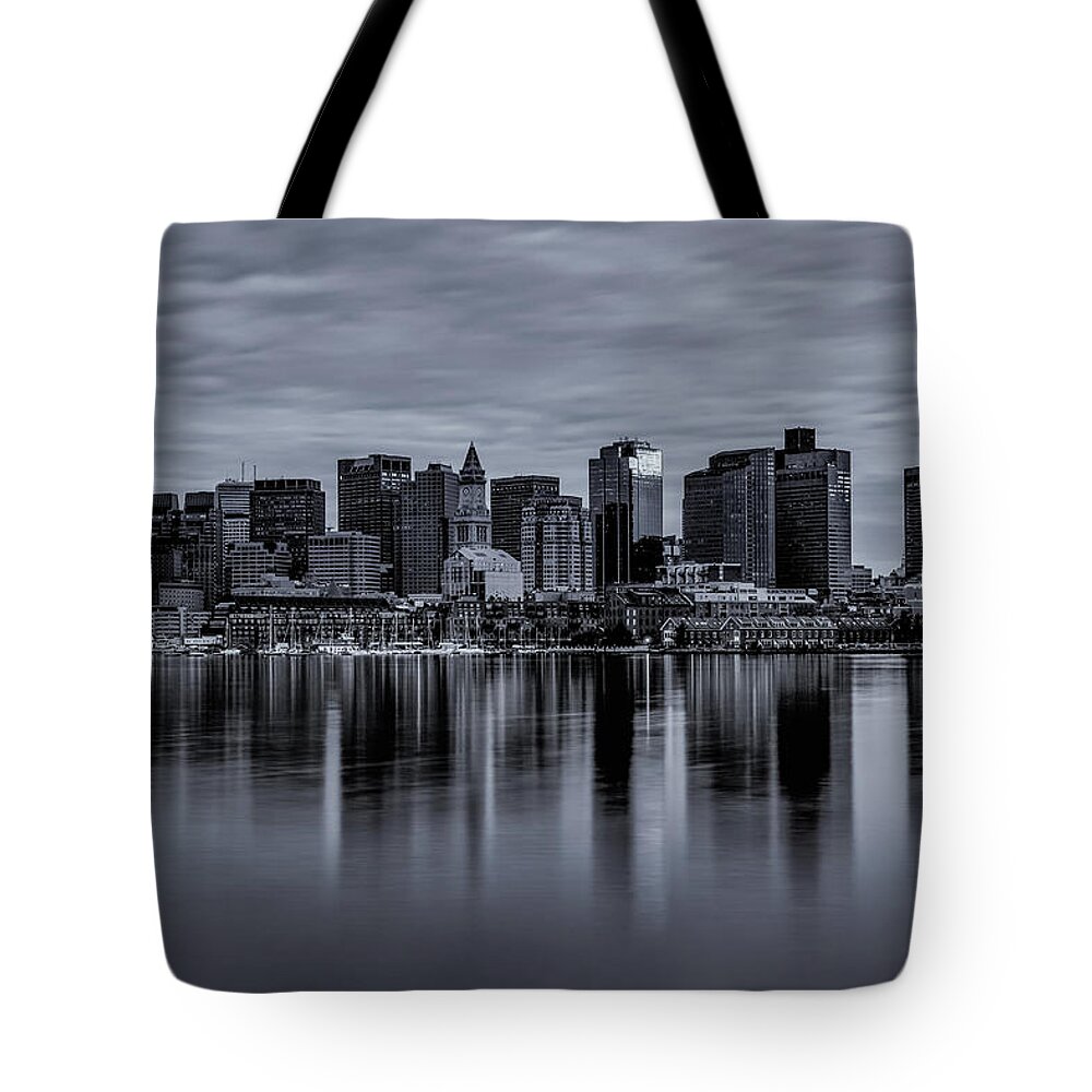 Boston Tote Bag featuring the photograph Boston in Monochrome by Rob Davies
