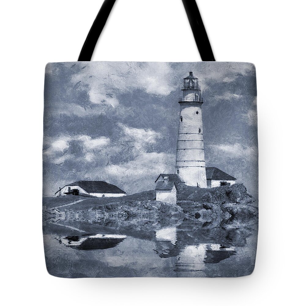 Boston Tote Bag featuring the photograph Boston Light by Ian Mitchell