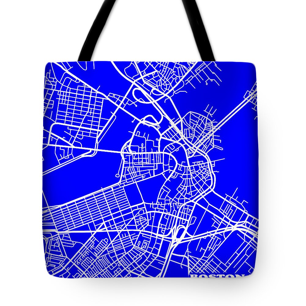 Boston Tote Bag featuring the photograph Boston Massachusetts City Map Streets Art Print  by Keith Webber Jr