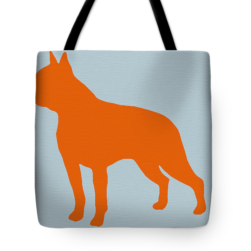 Boston Terrier Tote Bag featuring the digital art Boston Terrier Orange by Naxart Studio