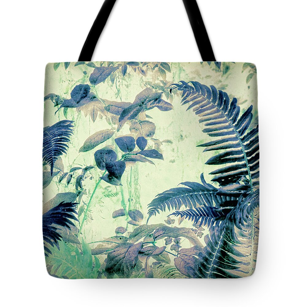 Photo Art Tote Bag featuring the mixed media Botanical Art - Fern by Bonnie Bruno