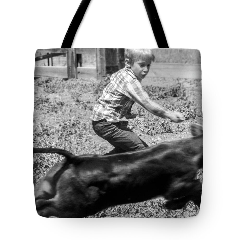 Cowboy Culture Tote Bag featuring the photograph Both Young by Susan Crowell