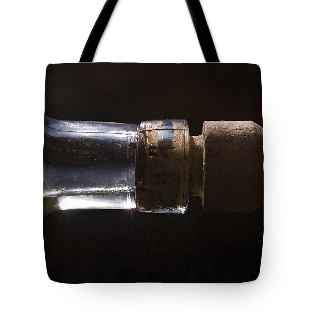 Cork Tote Bag featuring the photograph Bottle And Cork-1 by Steve Somerville