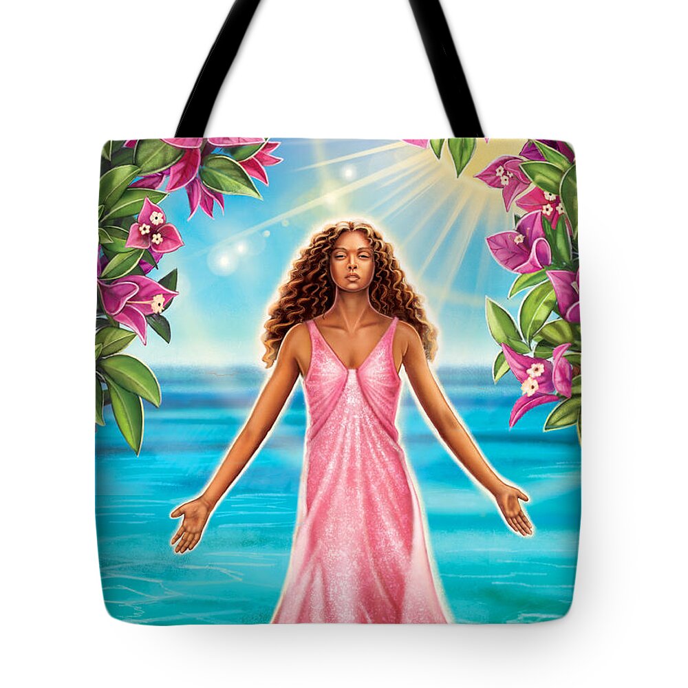 Bougainvillea Tote Bag featuring the painting Bougainvillea - Purify by Anne Wertheim