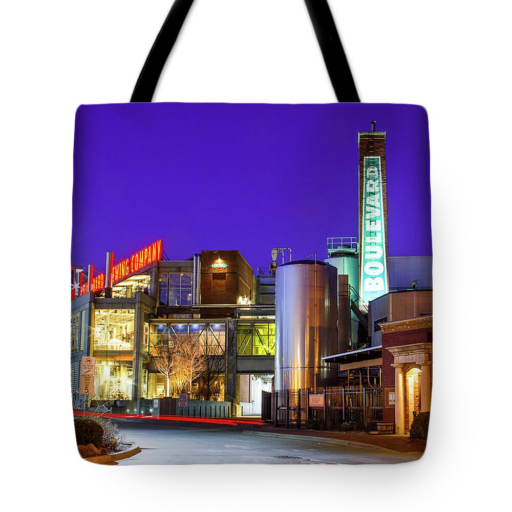 Steven Bateson Tote Bag featuring the photograph Boulevard Brewing Kansas City by Steven Bateson
