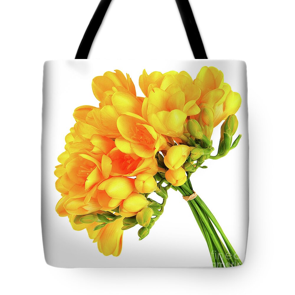 Background Tote Bag featuring the photograph Bouquet of a beautiful yellow flowers by Anna Om