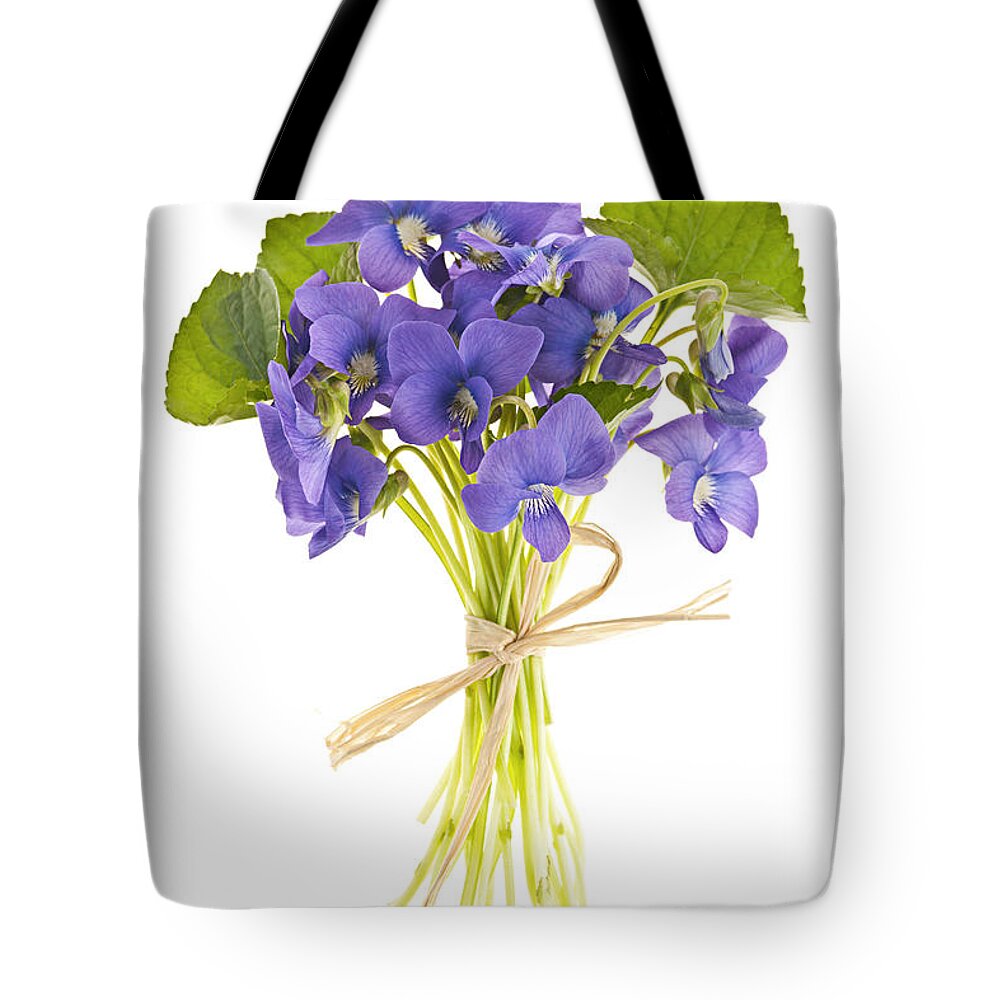 Bouquet Tote Bag featuring the photograph Bouquet of violets 2 by Elena Elisseeva
