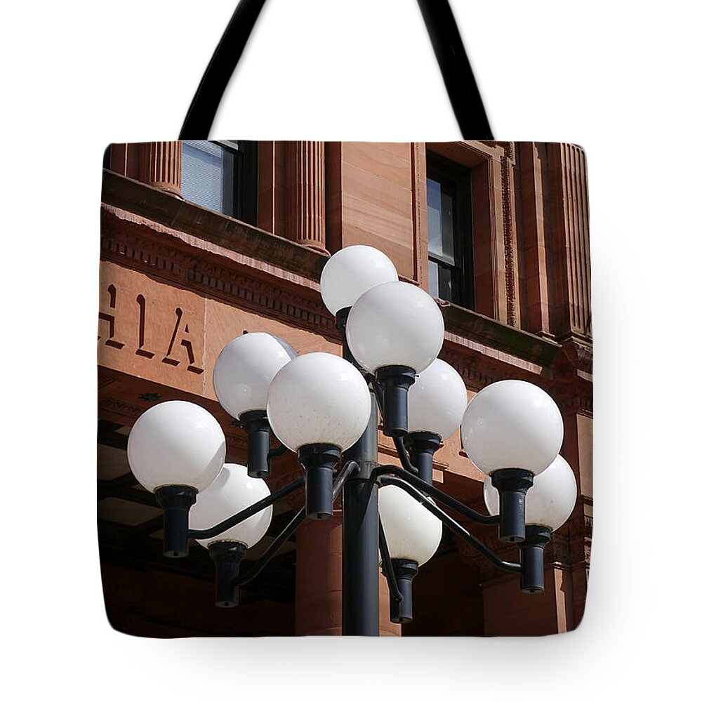 Richard Reeve Tote Bag featuring the photograph Bourse Lights by Richard Reeve