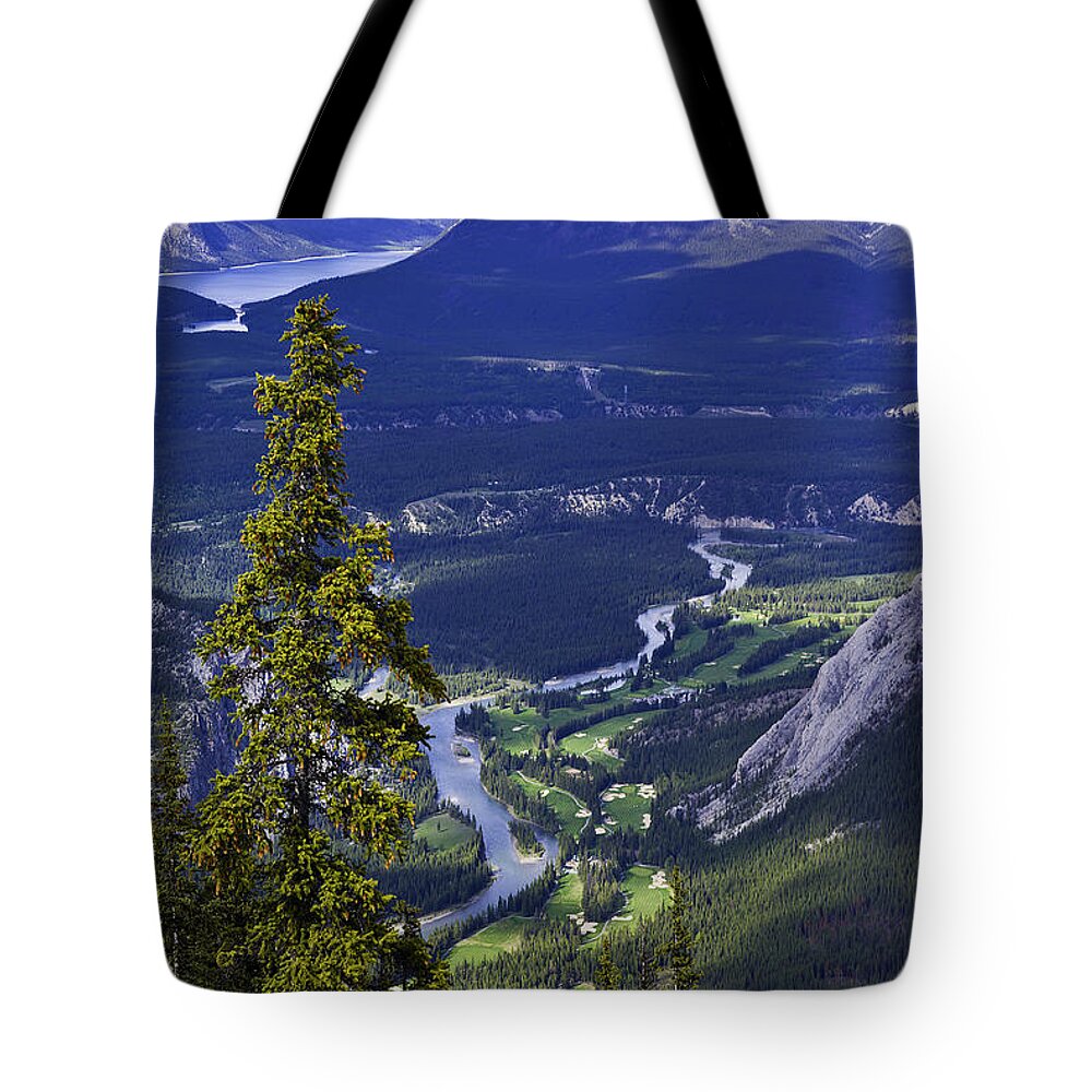 Bow River Valley Tote Bag featuring the photograph Bow River Valley Overlook by Paul Riedinger