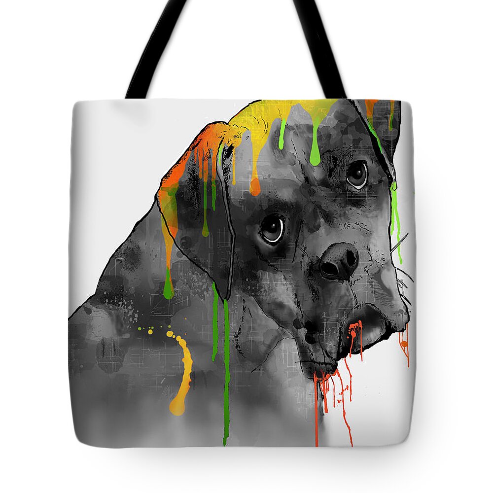 Boxer Tote Bag featuring the digital art Boxer by Marlene Watson