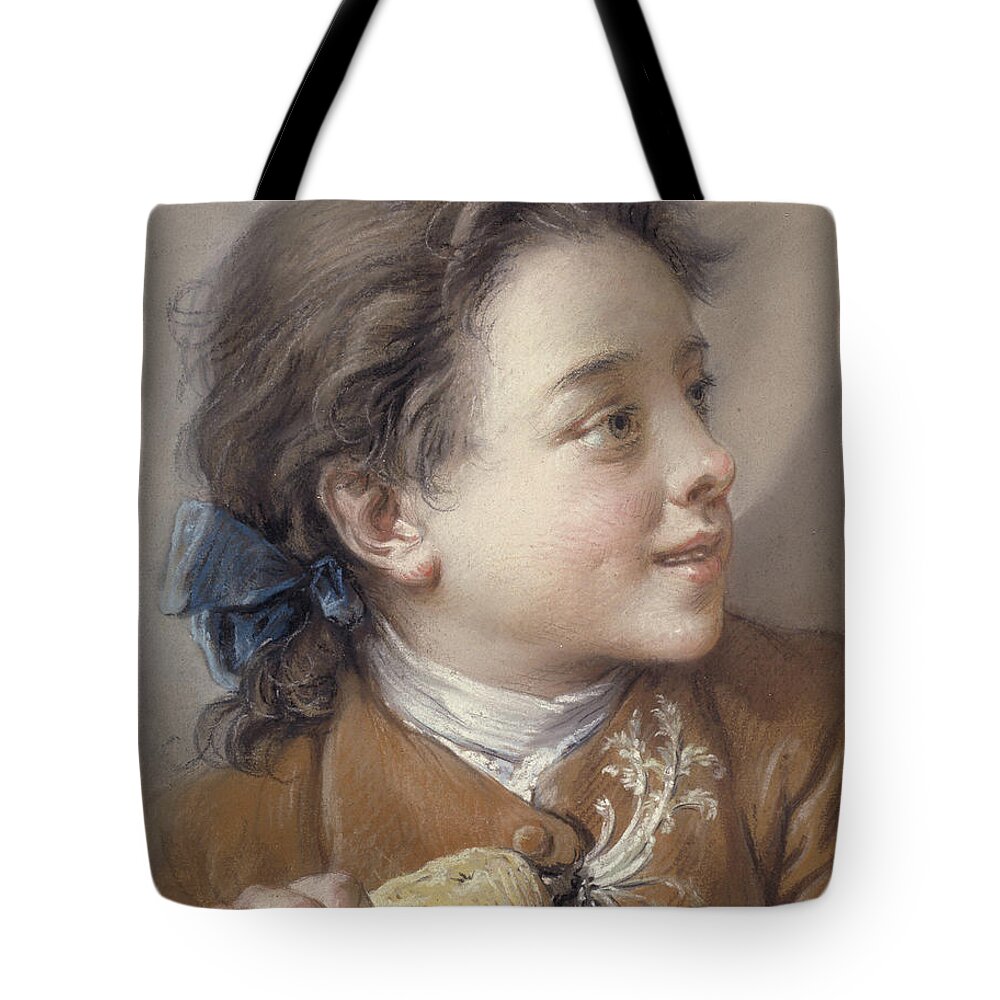 Boucher Tote Bag featuring the pastel Boy with a Carrot, 1738 by Francois Boucher