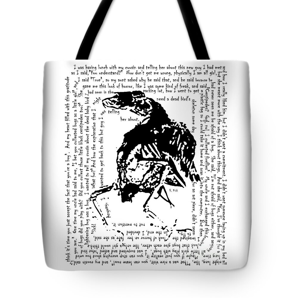 Poetography Tote Bag featuring the photograph Boy's Baby Bird by Heather Kirk