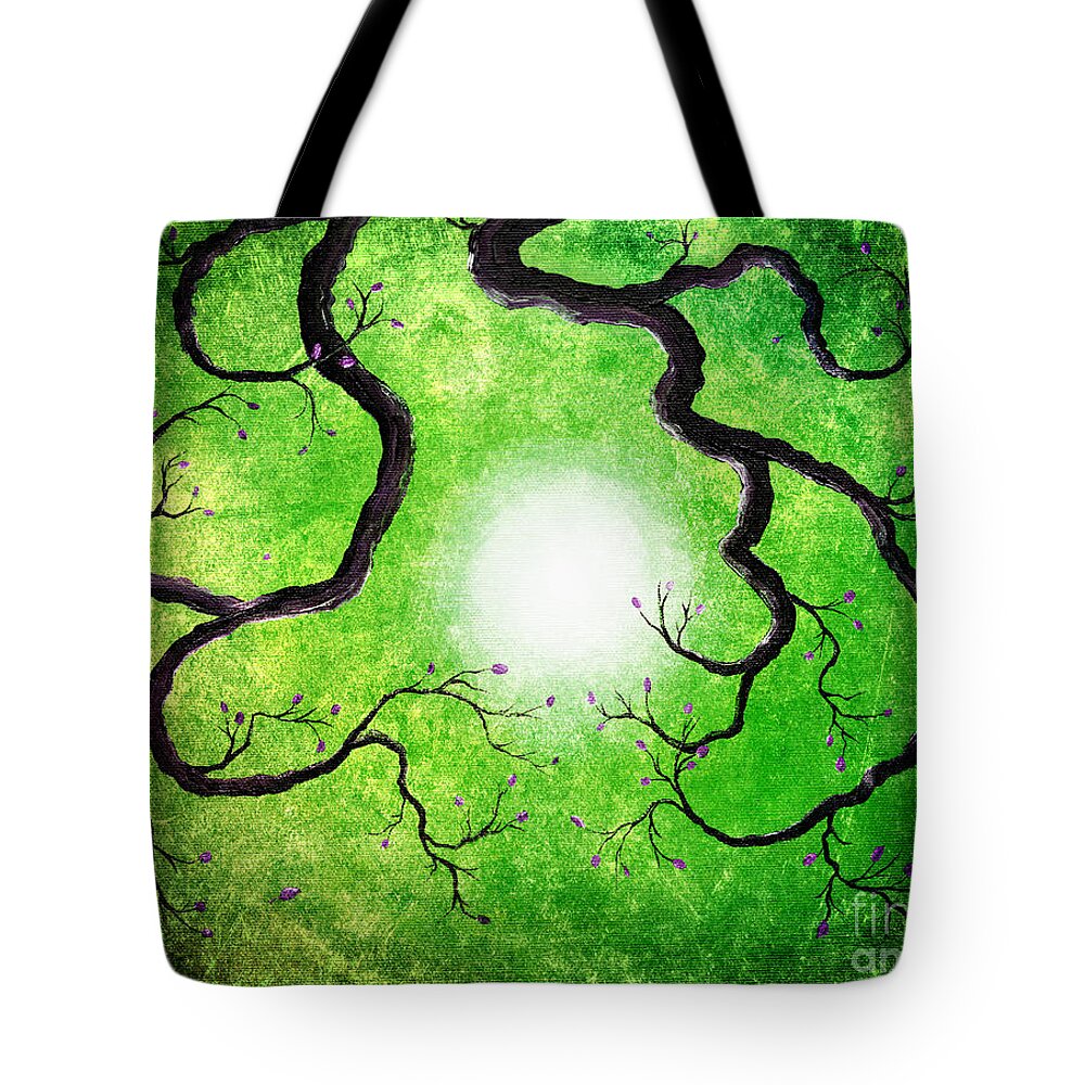 Zen Tote Bag featuring the digital art Branches Holding the Sun by Laura Iverson