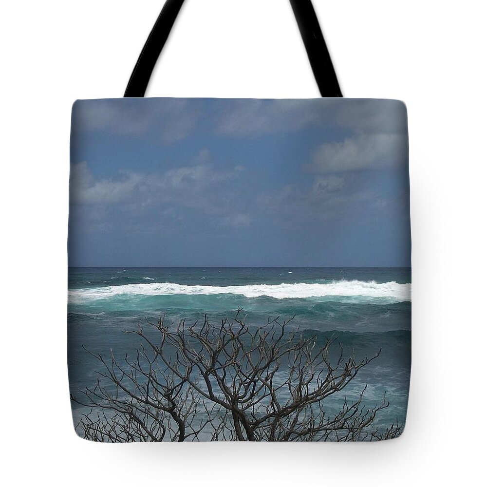 Tree Tote Bag featuring the photograph Branches Waves and Sky by Michelle Miron-Rebbe