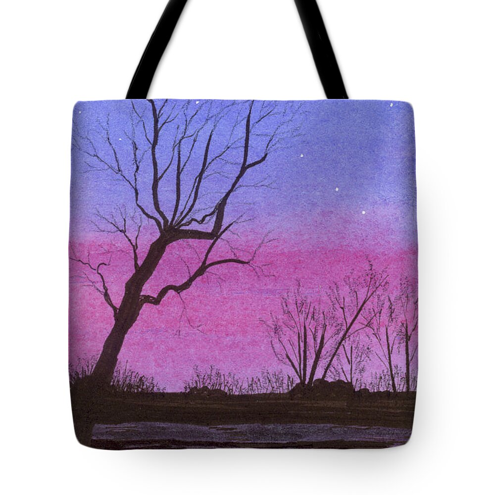 Watercolor Tote Bag featuring the painting Brandywine Evening by Jackie Irwin