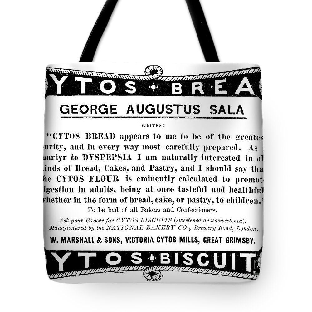 1896 Tote Bag featuring the painting BREAD AD c1896 by Granger