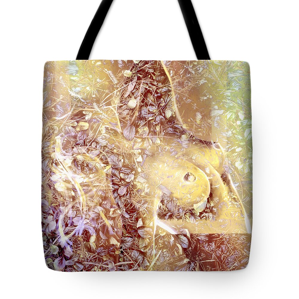 Abstract Tote Bag featuring the digital art Breaking Free Digital Version warm colors by Theresa Marie Johnson