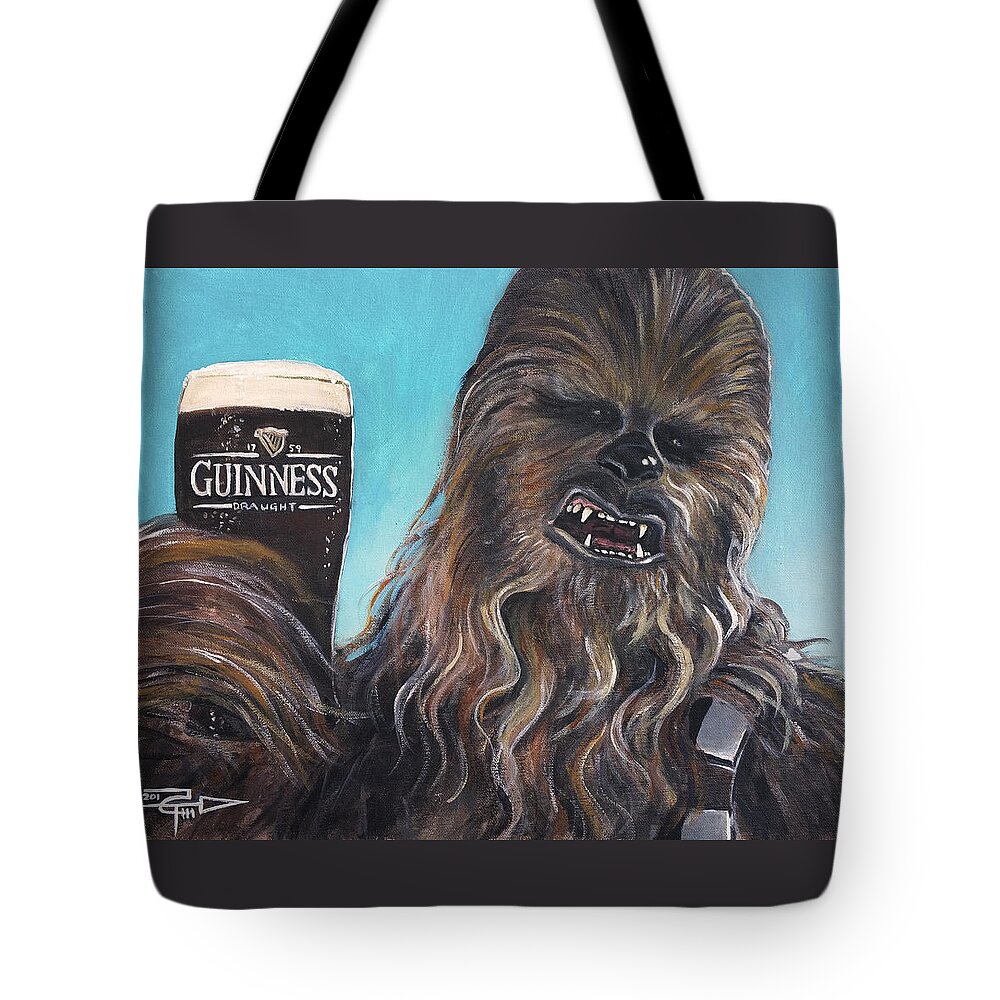 Guiness Tote Bag featuring the painting Brewbacca by Tom Carlton