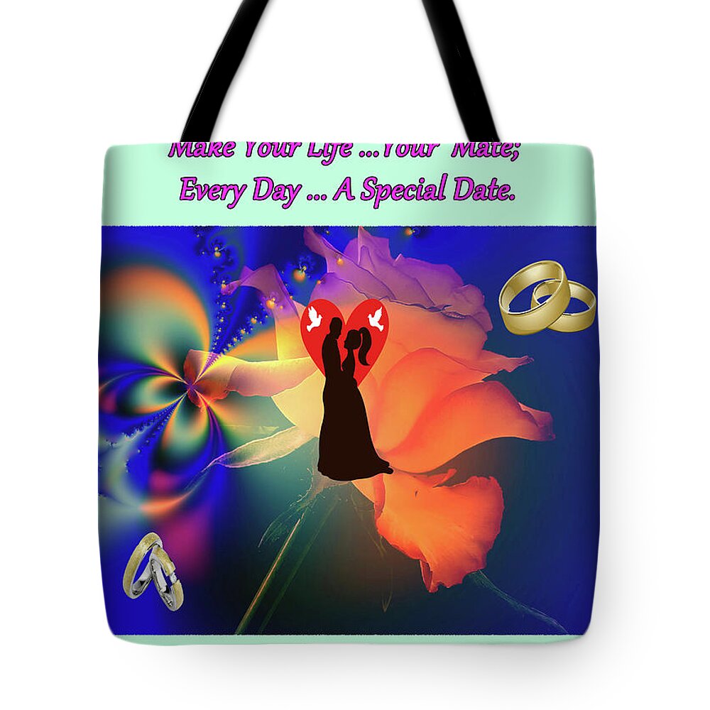 Art Tote Bag featuring the digital art Brian Exton orange rose BigStock 164301632 2991949 12779828 by Mitchell Watrous