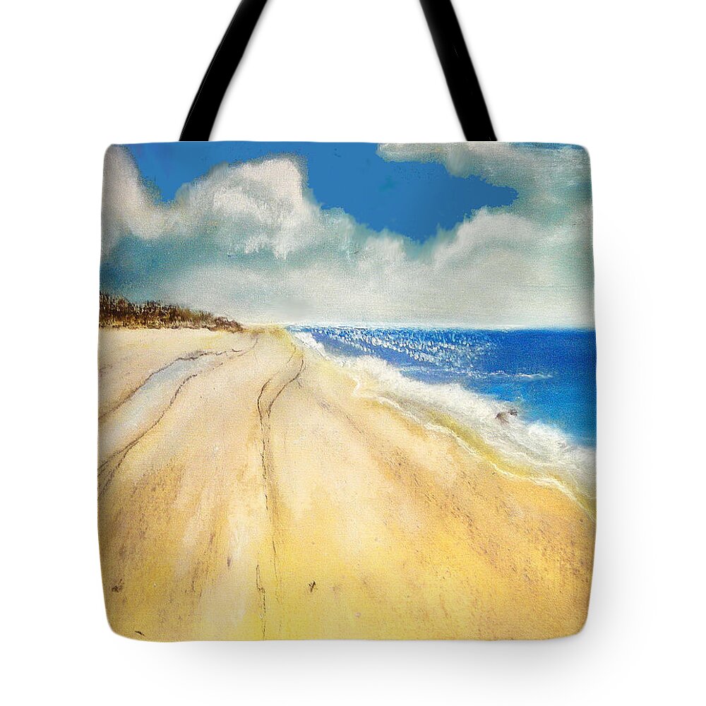 Bribie Tote Bag featuring the pastel Bribie Island by Gloria Dietz-Kiebron