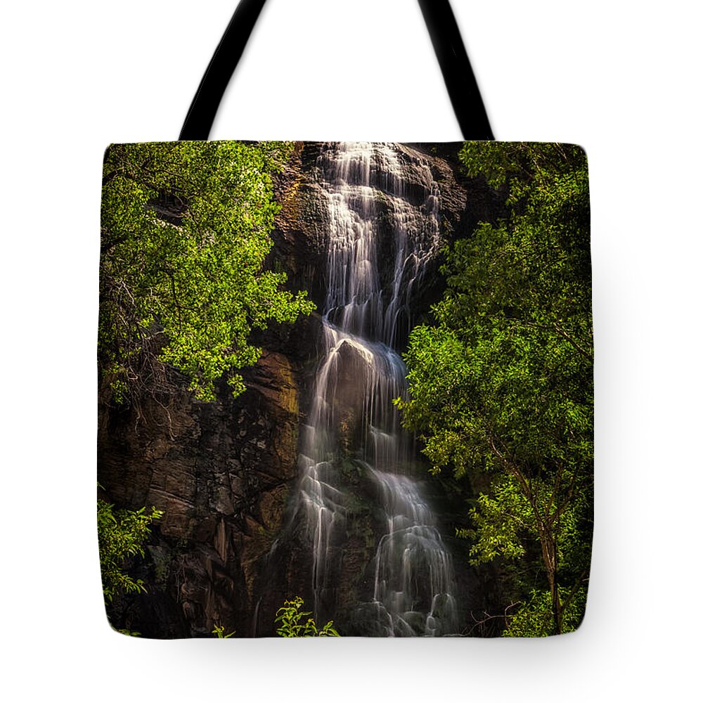 Flowing Tote Bag featuring the photograph Bridal Veil Falls by Rikk Flohr