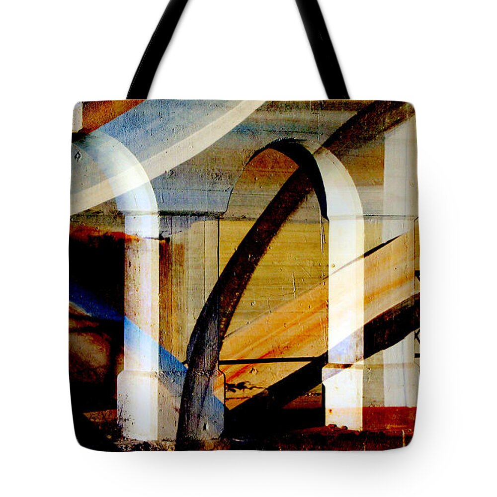 Fusion Foto Art Tote Bag featuring the digital art Bridge Arch Abstract #1 by Anita Burgermeister