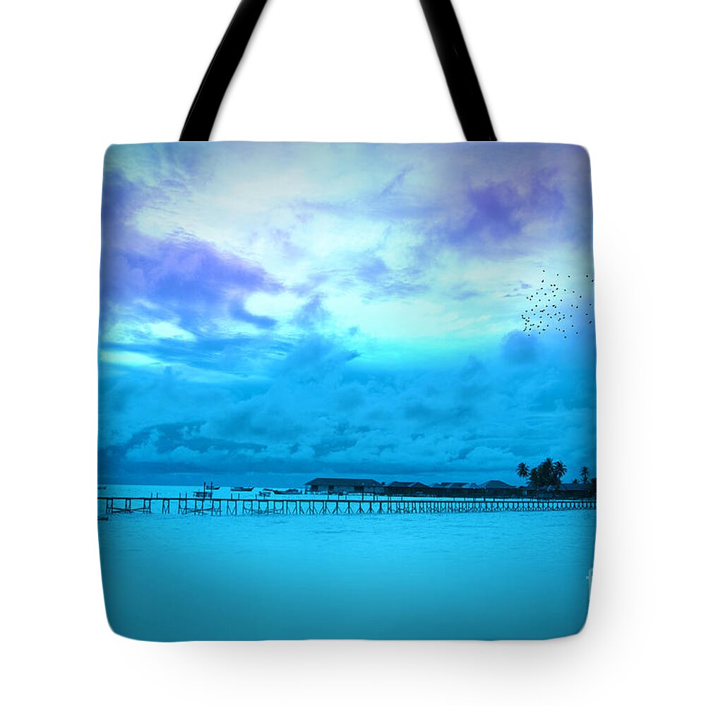 Sky Tote Bag featuring the photograph Bridge by Charuhas Images