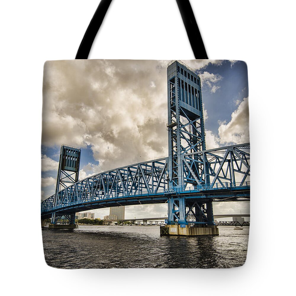 Bridge Tote Bag featuring the photograph Bridge of Blues by Anthony Baatz