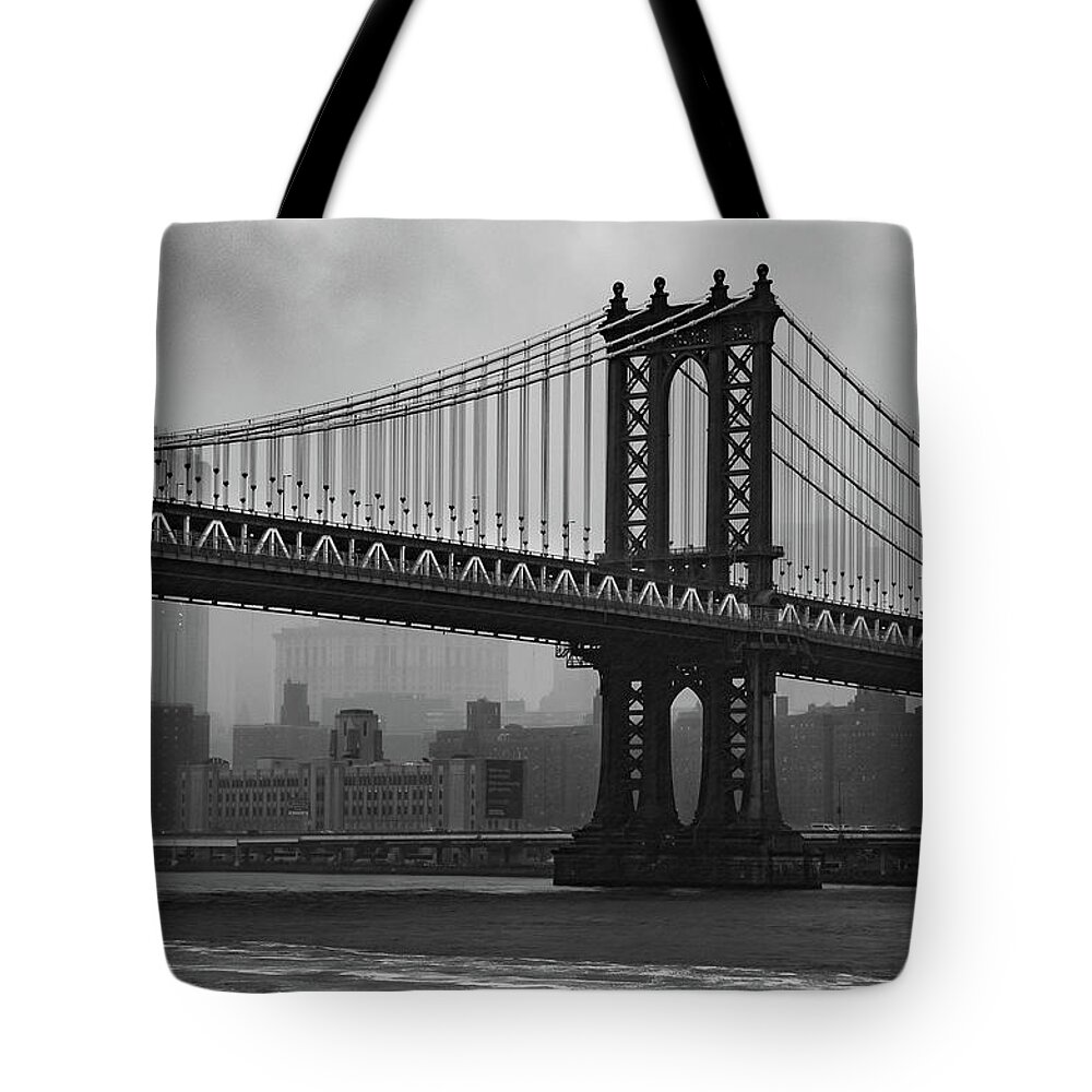 Brooklyn Tote Bag featuring the photograph Bridge Over Troubled Water by Adam Reinhart