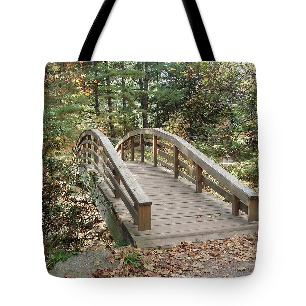 Bridge Tote Bag featuring the photograph Bridge To New Discoveries by Allen Nice-Webb