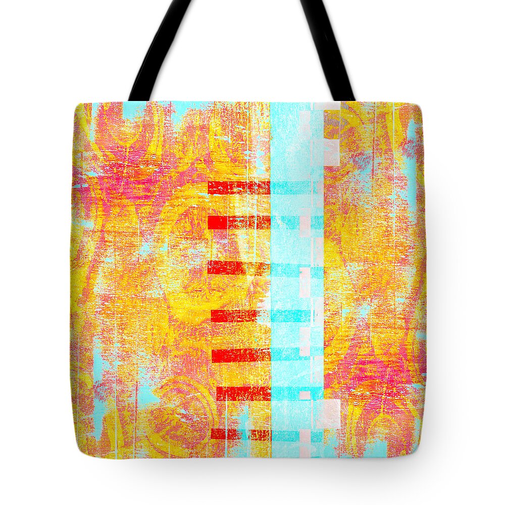 Contemporary Tote Bag featuring the photograph Bridges and Barriers Colorful Abstract by Carol Leigh