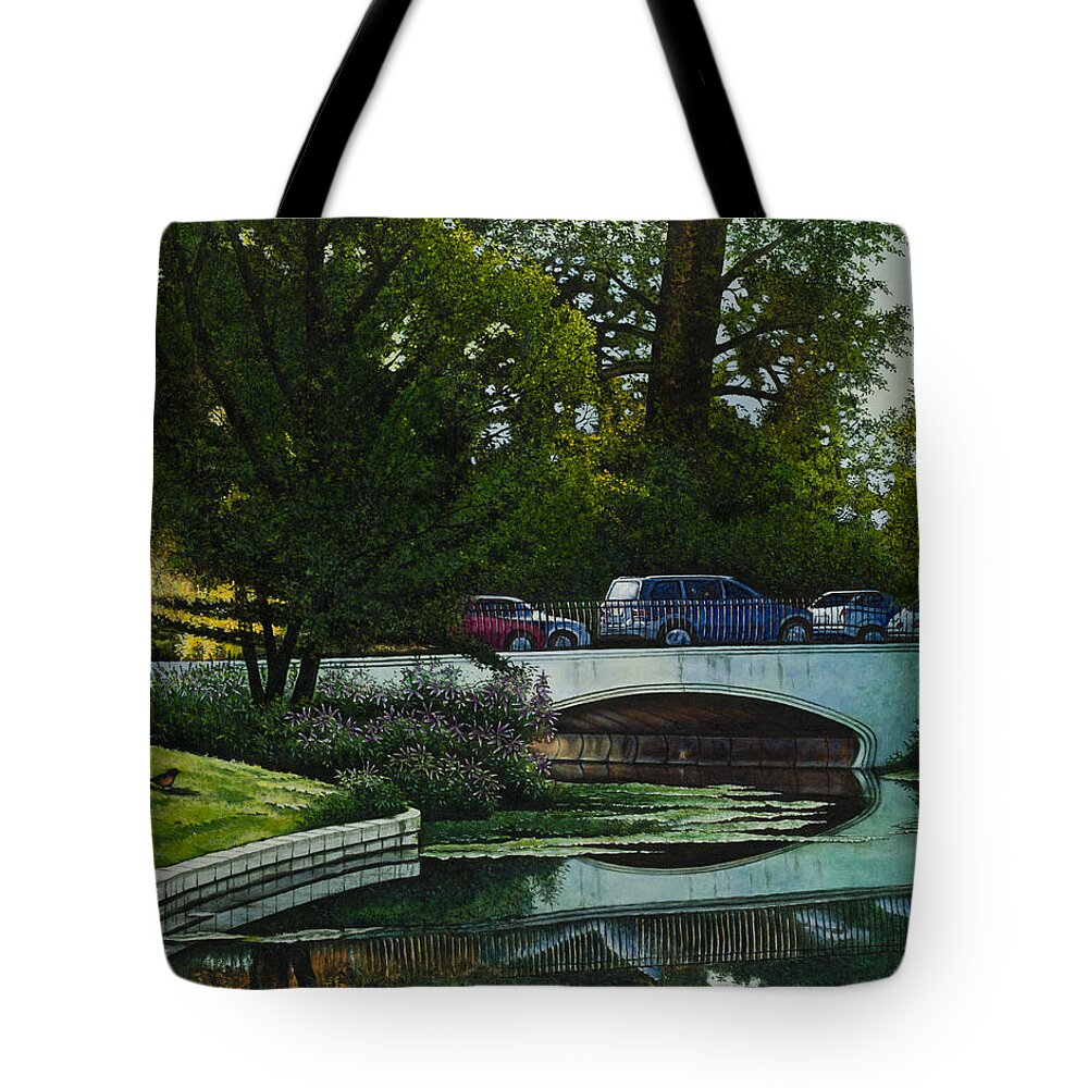 Forest Park Tote Bag featuring the painting Bridges of Forest Park V by Michael Frank