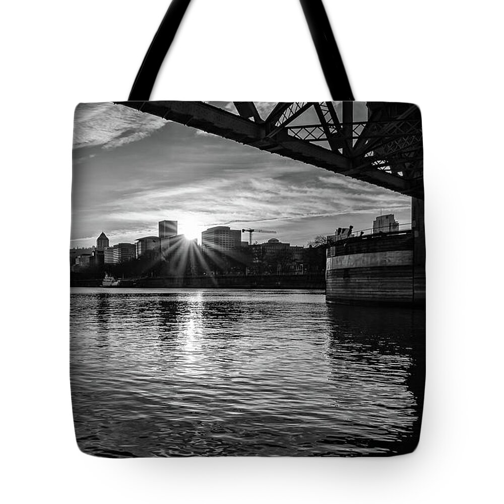 Oregon Tote Bag featuring the photograph Bridgetown Sunset by Steven Clark