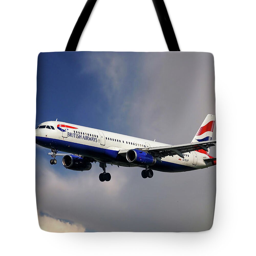 British Airways Tote Bag featuring the photograph British Airways Airbus A321-231 by Smart Aviation