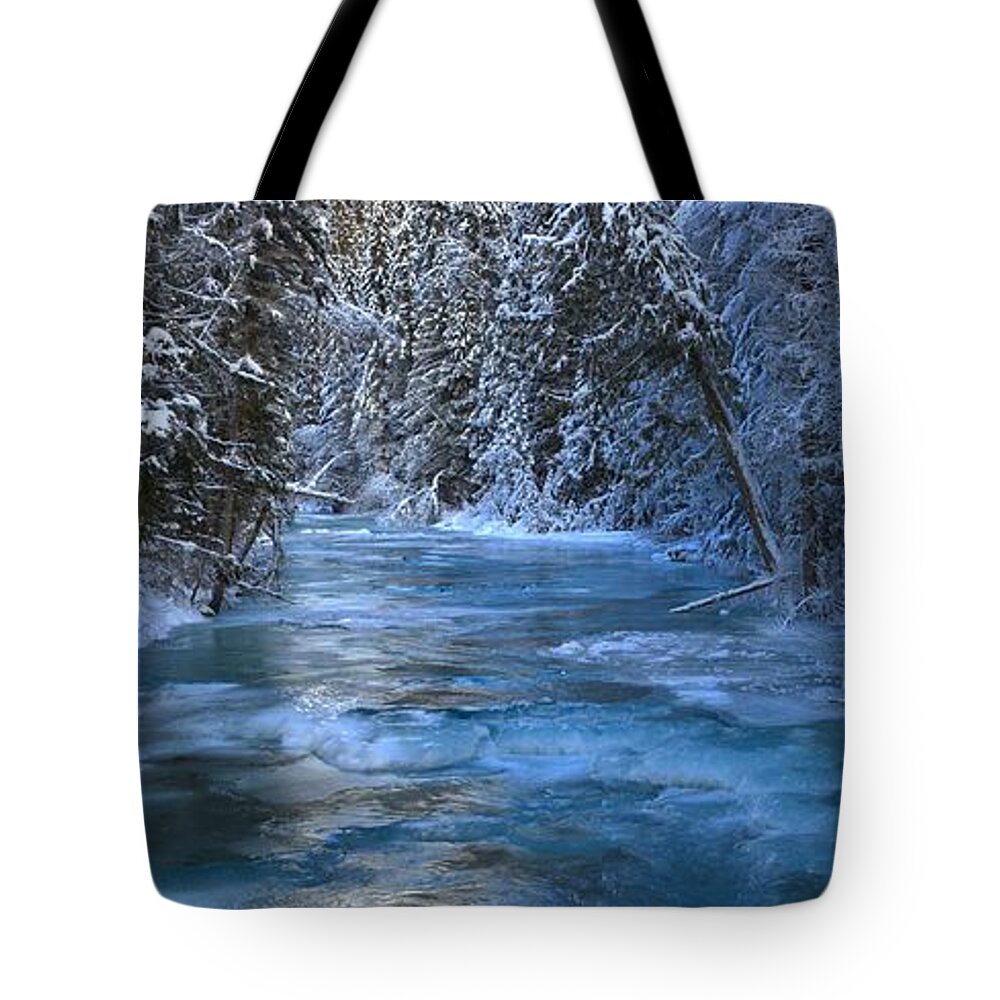 Robson River Tote Bag featuring the photograph British Columbia Icy Blues by Adam Jewell