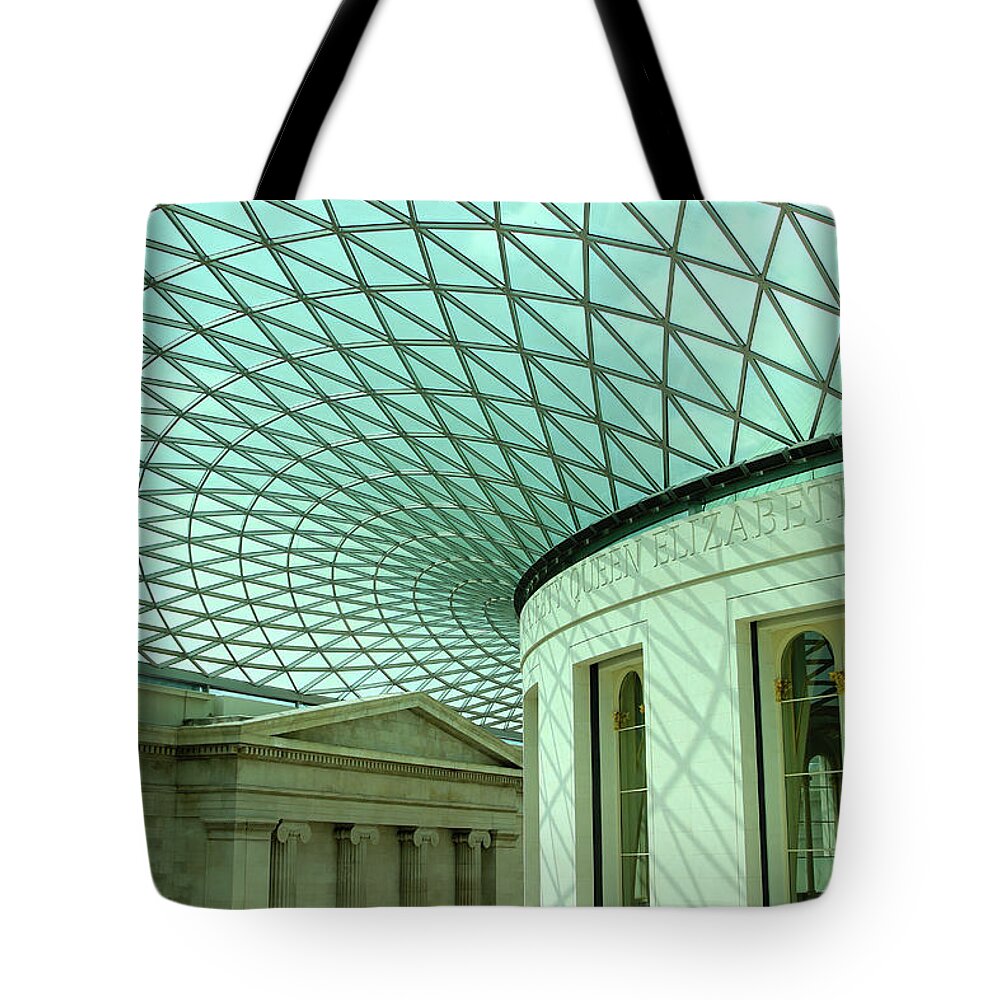 Glass Roof Tote Bag featuring the photograph British Museum, London by Aashish Vaidya