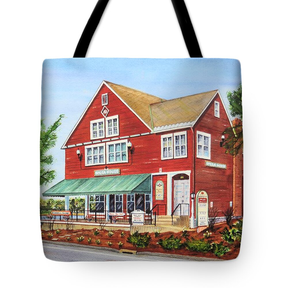 Architecture Tote Bag featuring the painting Broad Brook Opera House by Joseph Burger