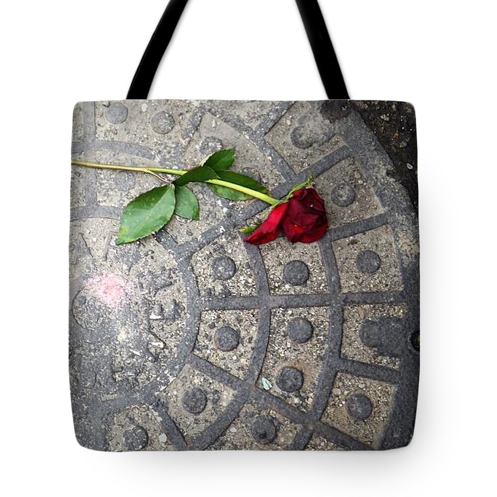 Red Tote Bag featuring the photograph Broken Promises by Joyce Wasser