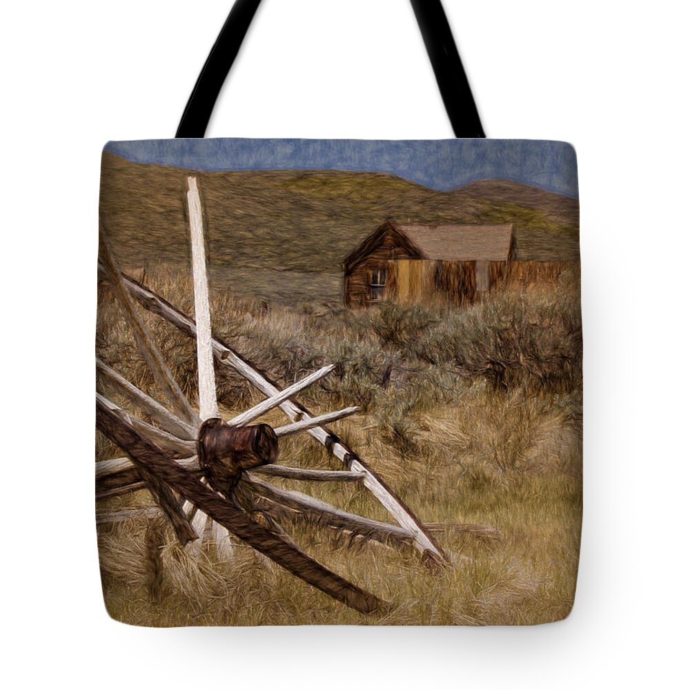 Bodie Hills Tote Bag featuring the photograph Broken Spokes by Lana Trussell