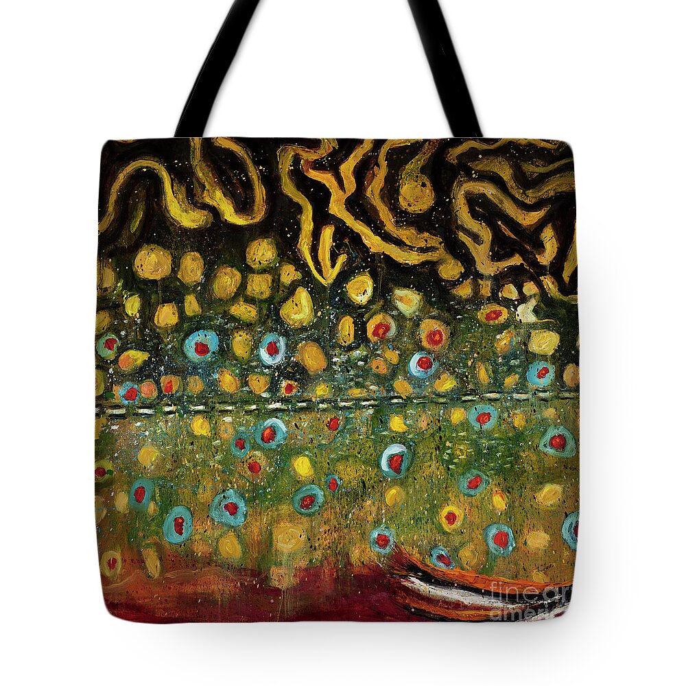 Brookie Tote Bag featuring the painting Brook Trout Skin by Jodi Monahan