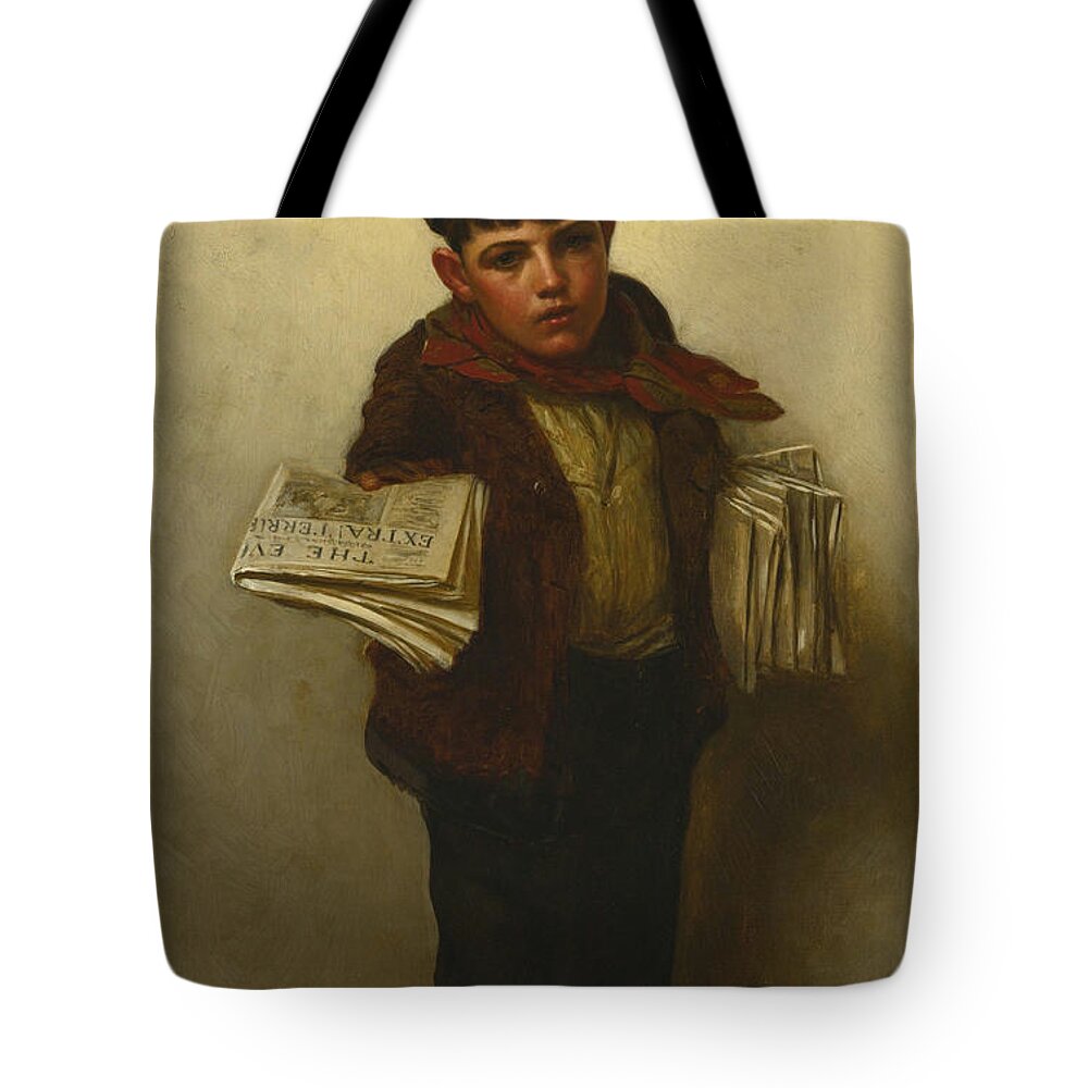 John George Brown 1831 - 1913 Ust Out Tote Bag featuring the painting Brown by MotionAge Designs
