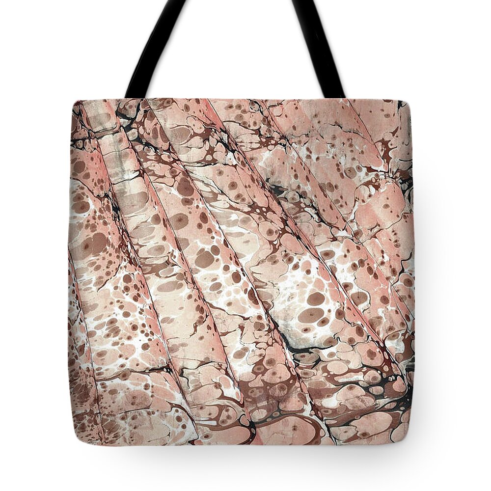 Water Marbling Tote Bag featuring the painting Brown Wave #1 by Daniela Easter