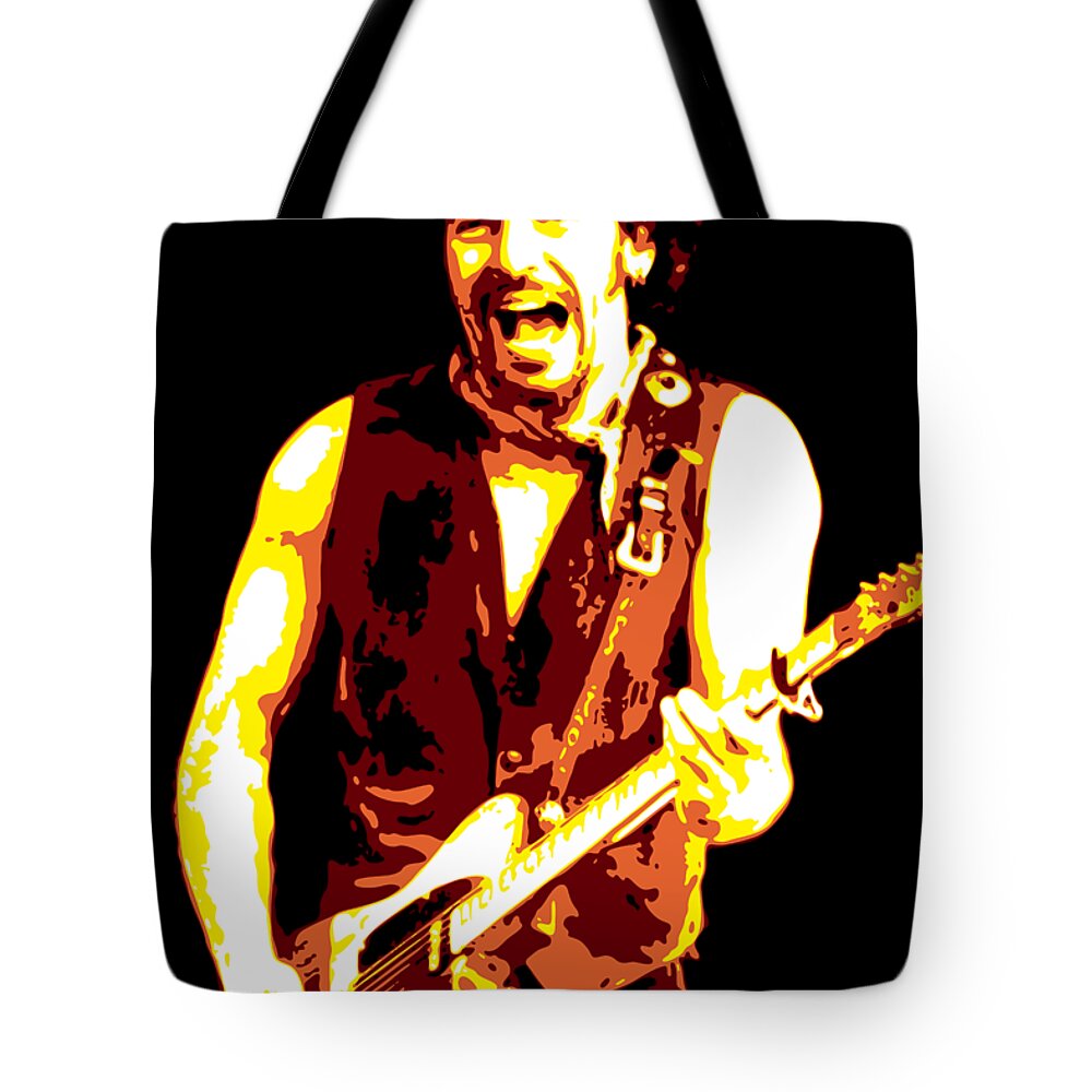 Bruce Springsteen Tote Bag featuring the digital art Bruce Springsteen by DB Artist