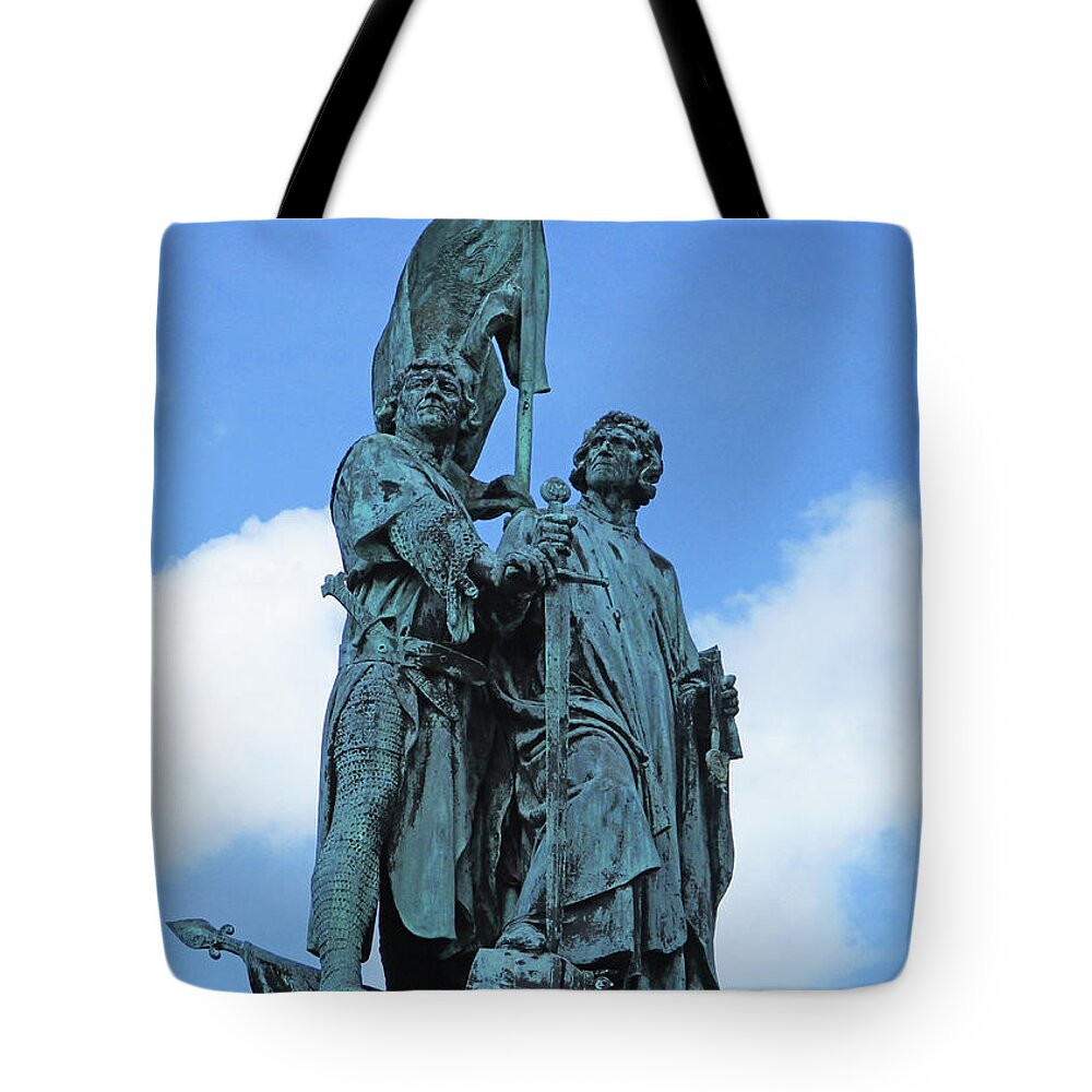 Bruges Tote Bag featuring the photograph Bruges Sculpture 6 by Randall Weidner