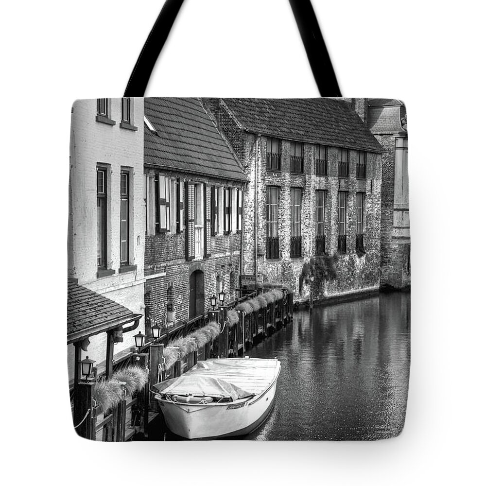 Brugge Tote Bag featuring the photograph Brugge Canal by Rebekah Zivicki
