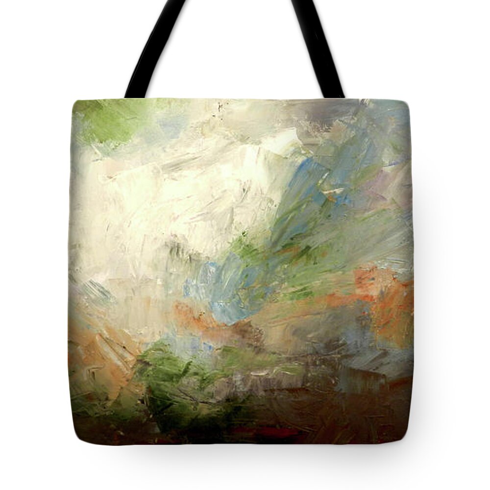 Print Tote Bag featuring the painting Brumas No.2 by Abisay Puentes